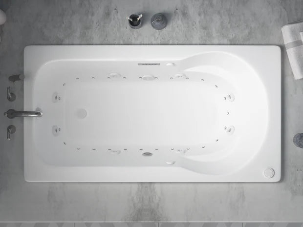 Zepher  32 in. x 60 in. Air and Whirlpool Jetted Bathtub in White with Reversible Drain