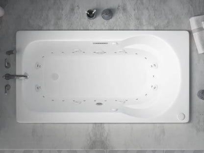 Zepher  32 in. x 60 in. Air and Whirlpool Jetted Bathtub in White with Reversible Drain