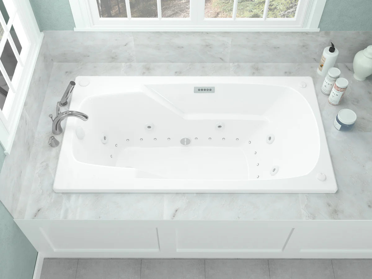 Eros  36 x 60 Rectangular Air and Whirlpool Jetted Bathtub in White with Reversible Drain