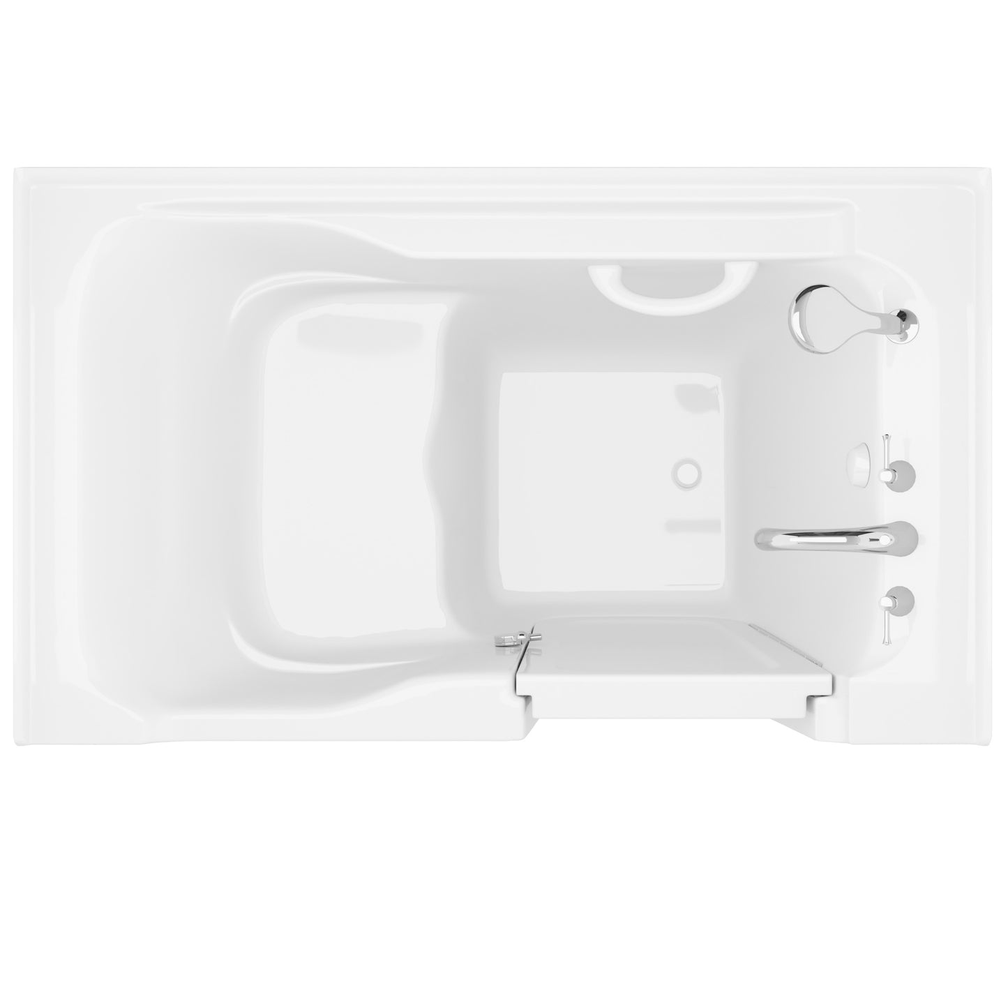 MediTub Meditub Collection 36x60 right-side drain jetted bathtub, white with fast-fill faucet set