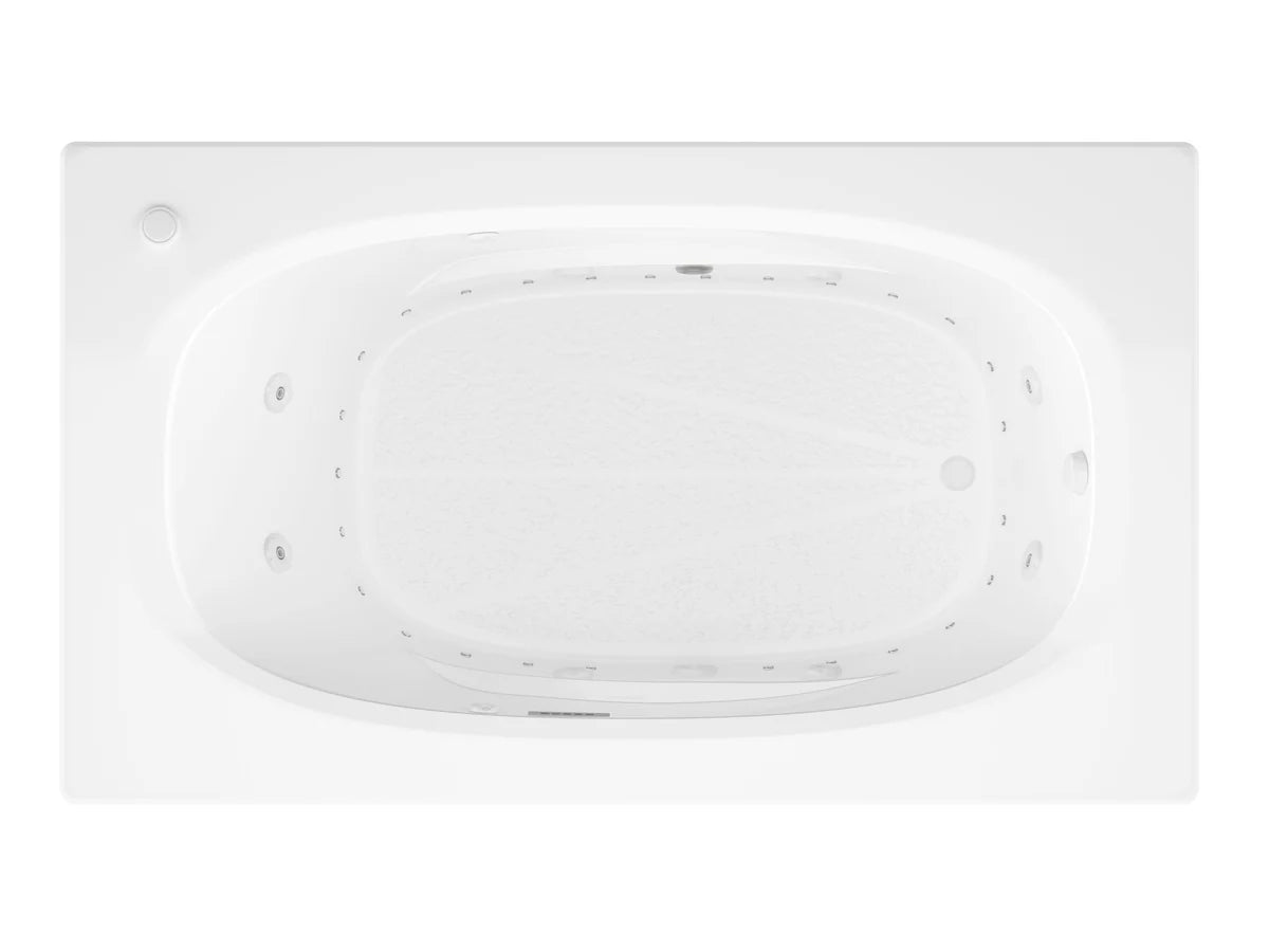 Polaris  35.875 x 71.5in. Air and Whirlpool Jetted Bathtub in White with Reversible Drain