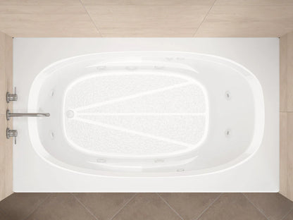 Polaris 36 x 66 Rectangular Whirlpool Jetted Bathtub with Reversible Drain