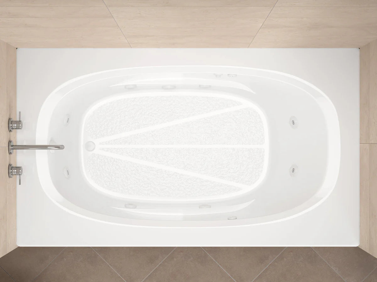 Tigers Eye Series 71 in. x 42 in. Rectangular Whirlpool Bathtub with Left Drain and V-Style Back Jets in Glossy White