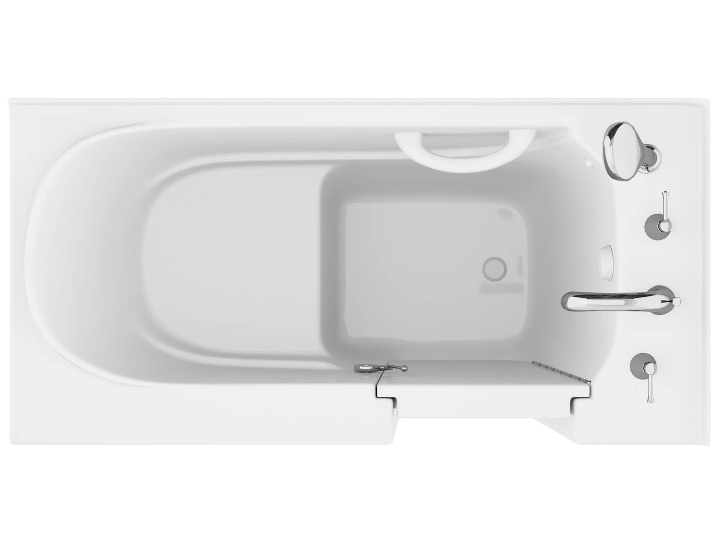 Value Series 26 in. x 53 in. Right Drain Quick Fill Walk-In Soaking Tub in White