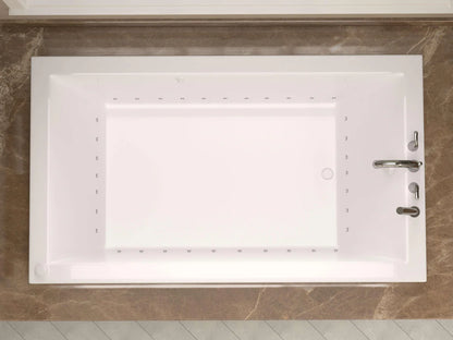 Sapphire Series 60 in. x 30 in. Rectangular Air Bathtub with Right Side Drain and Aromatherapy in Glossy Smooth White
