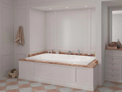 Charleston 48 in. x 72 in. Rectangular Air Bathtub with Right Side Drain and Aromatherapy in Glossy Smooth White