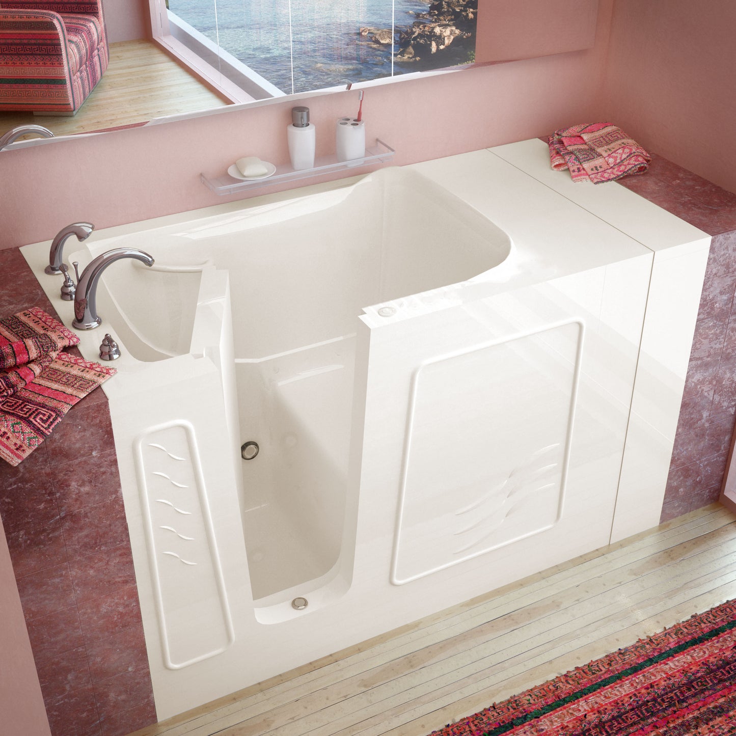 MediTub Walk-In 30x52 Biscuit Left-Drain Soaking Bathtub