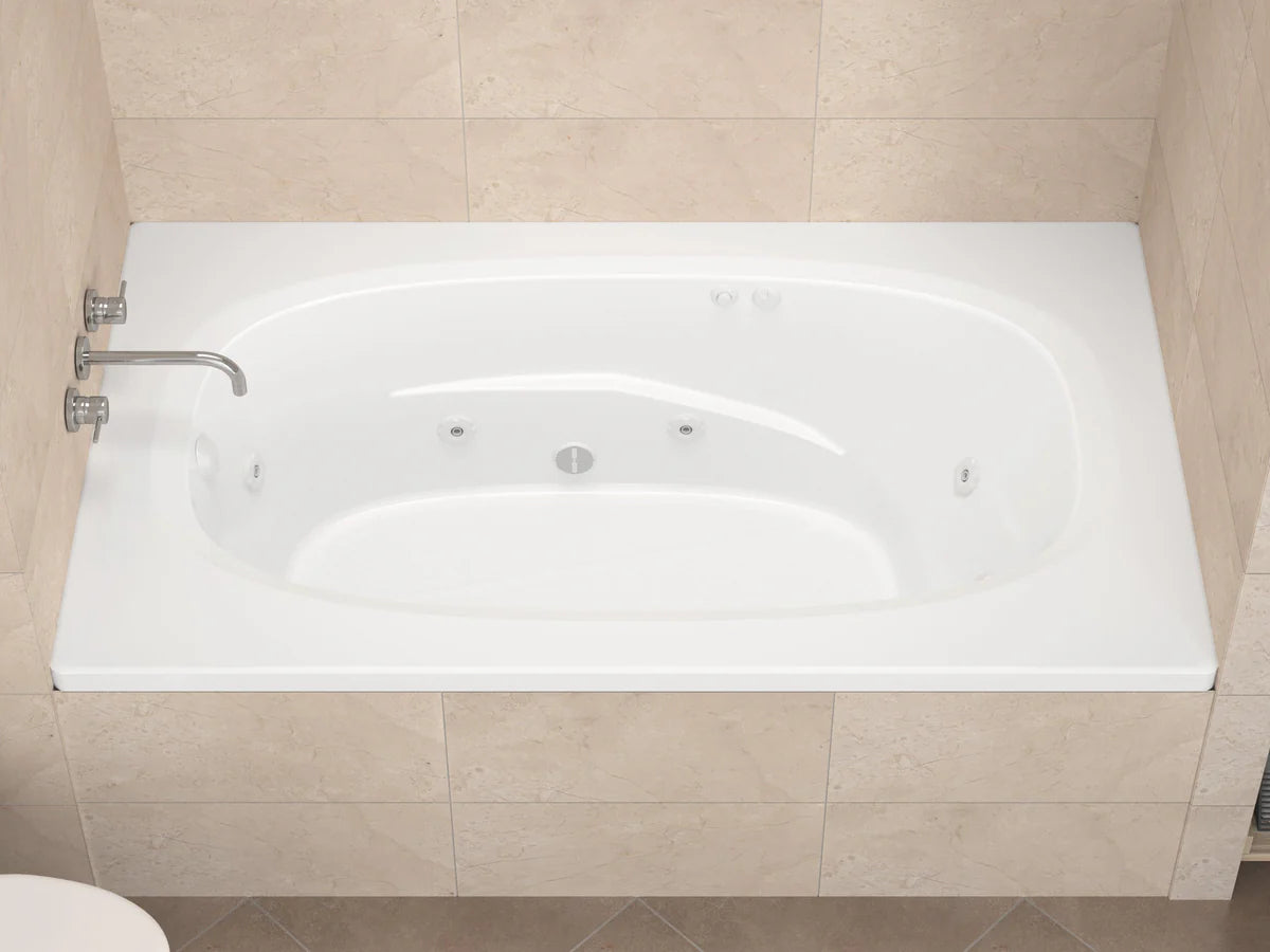 Polaris 36 x 66 Rectangular Whirlpool Jetted Bathtub with Reversible Drain