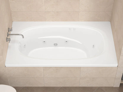 Polaris  72 in. x 36 in. Rectangular Whirlpool Bathtub with Reversible Drain in Left Drain and V-Style Back Jets in Glossy White