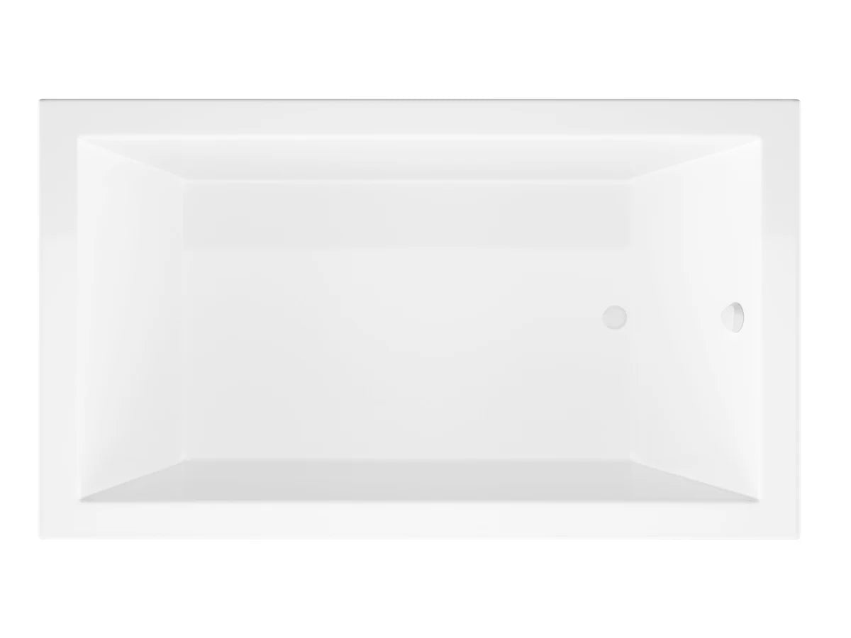 Sapphire Series 66 in. x 32 in. Rectangular Air Bathtub with Right Side Drain and Aromatherapy in Glossy Smooth White