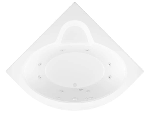 Alexandria 60 in. x 60 in. Corner Whirlpool Bathtub with Right Drain in White
