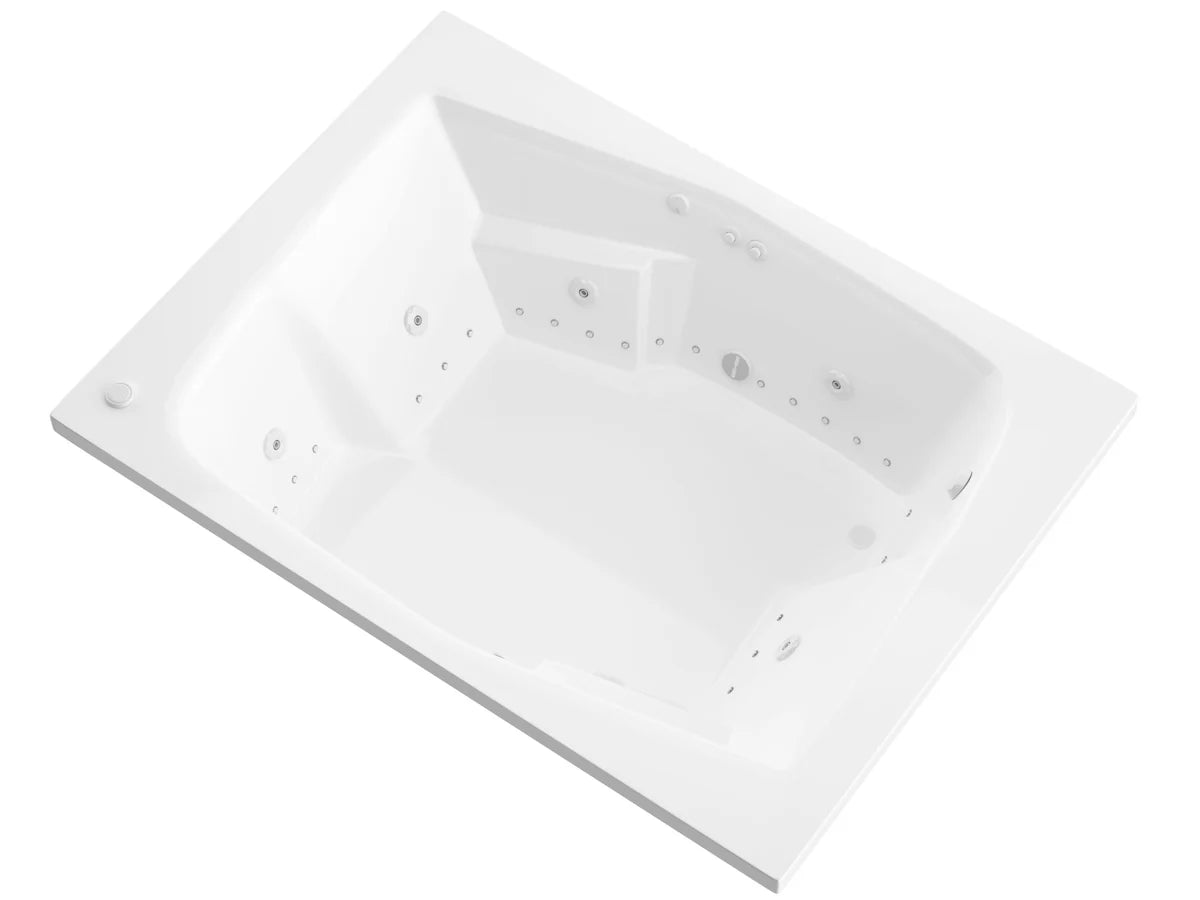 Caresse 72 in. x 54 in. Rectangular Whirlpool and Air Bathtub with Left Drain and VS Jets and Aroma in Glossy White