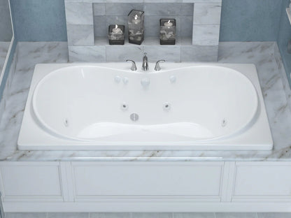 Whisper 36 x 72 Rectangular Whirlpool Jetted Bathtub with Reversible Drain