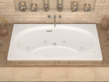 Vogue  42.625 x 83.75in. Air and Whirlpool Jetted Bathtub in White with Reversible Drain