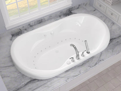 Indulgence 41 x 71 Oval Air Jetted Bathtub with Right Drain in White