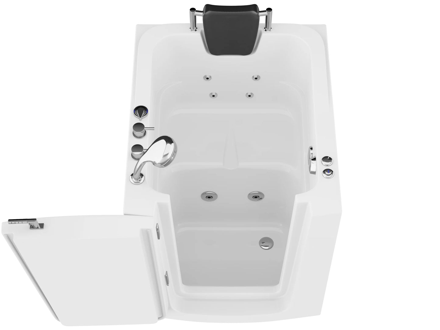 Coupe Series 32 in. x 38 in. Left Swinging Door Walk-In Whirlpool Tub with Left Swinging Door in White
