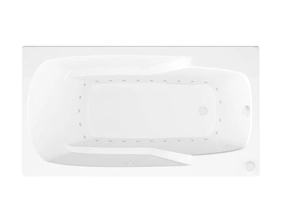 Eros 42 x 72 Rectangular Air Bathtub with Right Side Drain and Aromatherapy in Glossy Smooth White