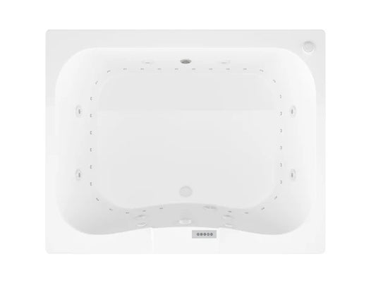 Neptune 48 x 60 Rectangular Air and Whirlpool Jetted Bathtub in White with Reversible Drain