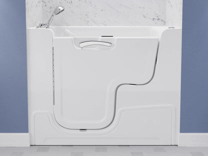 Left Drain FULLY LOADED Wheelchair Access Walk-in Tub with Air and Whirlpool Jets Hot Tub | Quick Fill Waterfall Tub Filler with 6 Setting Handheld Shower Sprayer | Including Aromatherapy, LED Lights, V-Shaped Back Jets, and Auto Drain | 2953WCLWD