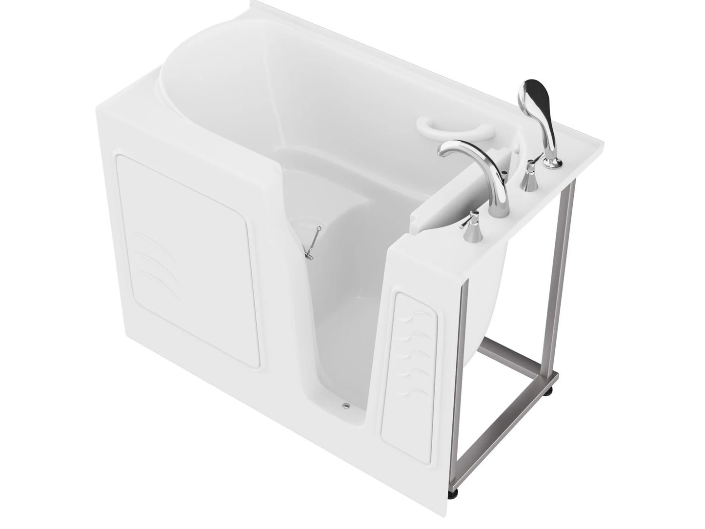 Coupe Series 29 in. x 52 in. Right Drain Quick Fill Walk-In Soaking Tub in White