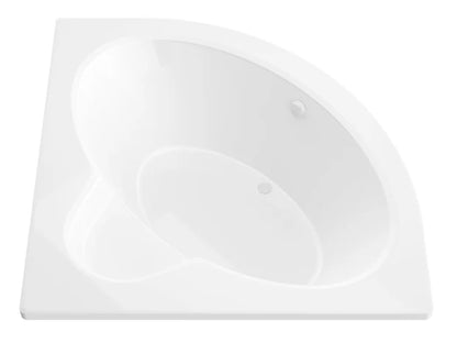 Alexandria 60 in. x 60 in. Corner Soaking Bathtub with Center Drain in White