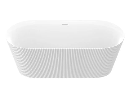 Bailey 65 in. Acrylic and Solid Surface Glossy Flatbottom Freestanding Soaking Bathtub in White
