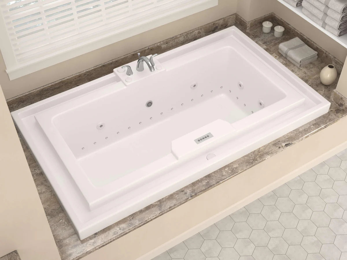 Infinity 46 x 78 Rectangular Air and Whirlpool Jetted Bathtub in White with Reversible Drain