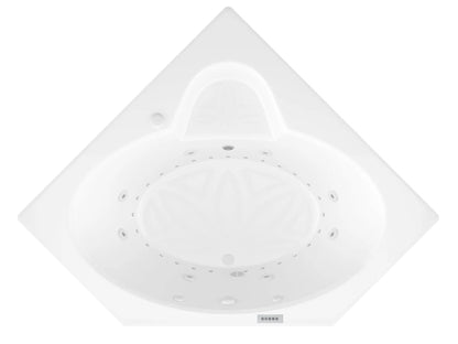 Sublime  60 in. x 60 in. Corner Air and Whirlpool Jetted Bathtub with Right Drain in White