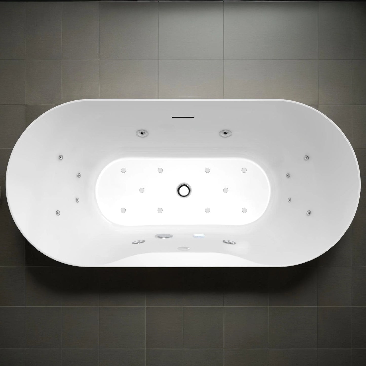 ANZZI Julia Series 67 in. Freestanding Acrylic Air and Whirlpool Bathtub with Touch Sensitive Control and Chroma Lights