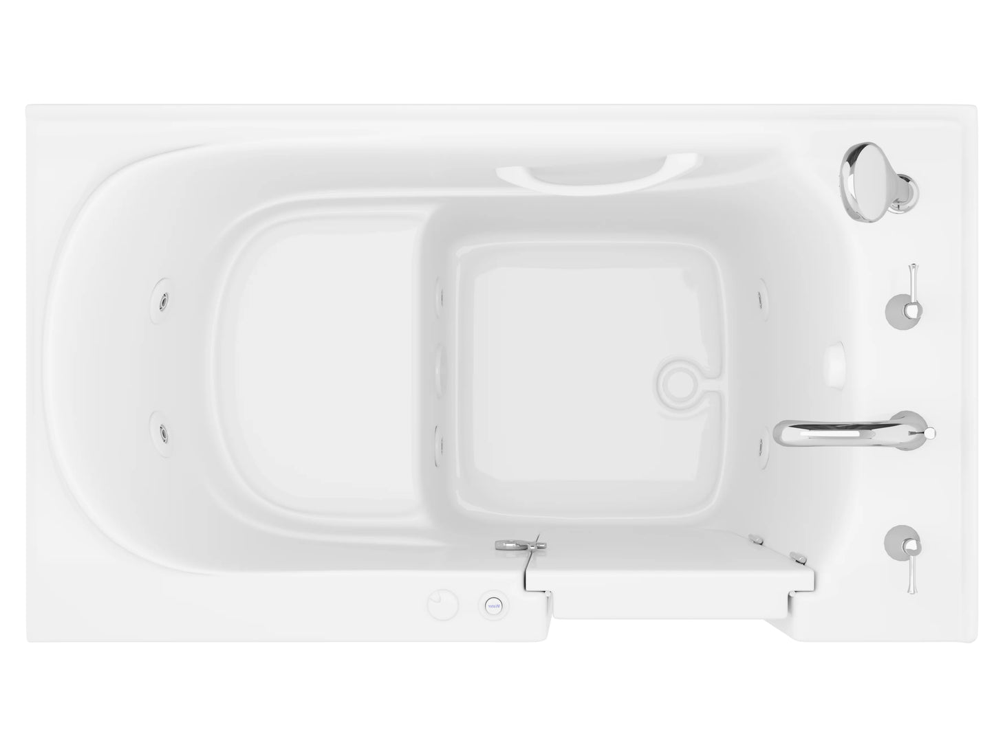 Value Series 30 in. x 53 in. Left Drain Quick Fill Walk-in Whirlpool Tub in White