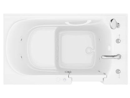Value Series 30 in. x 53 in. Left Drain Quick Fill Walk-in Whirlpool Tub in White