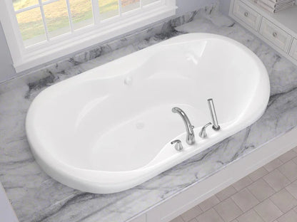 Indulgence 41 x 71 Oval Soaking Bathtub with Center Drain in White