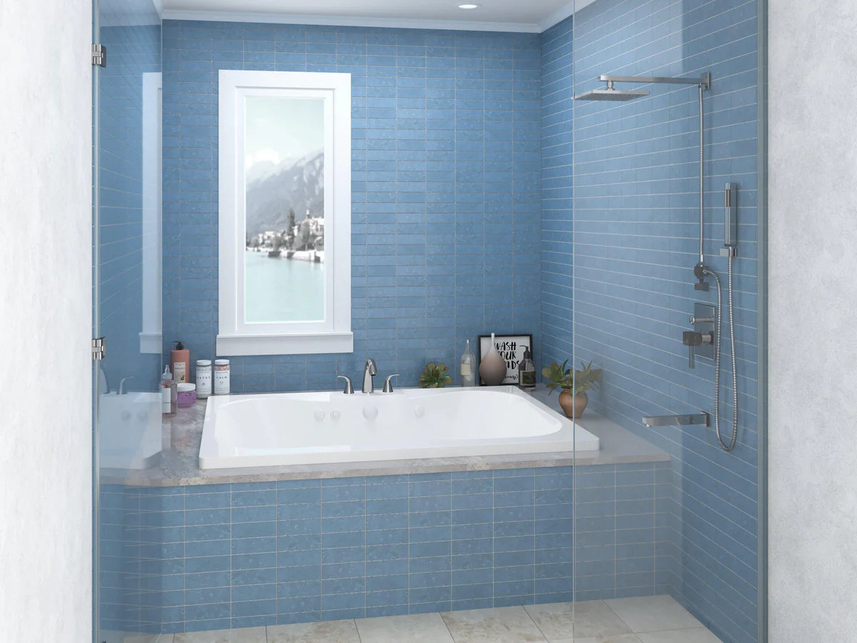 Rhode Series 59 in. x 41 in. Rectangular Whirlpool Bathtub with Center drain and V-Style Back Jets in Glossy White
