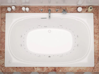 Charleston  48 x 78 Rectangular Air and Whirlpool Jetted Bathtub in White with Reversible Drain