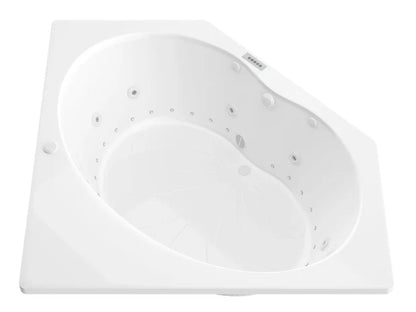 Eclipse  60 in. x 60 in. Corner Air and Whirlpool Jetted Bathtub with Right Drain in White