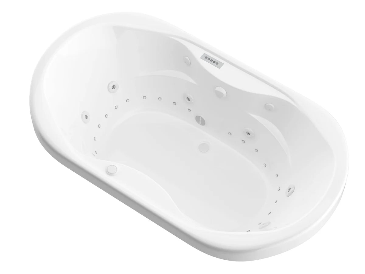 Indulgence 41 x 71 Oval Air and Whirlpool Jetted Bathtub with Left Drain  in White