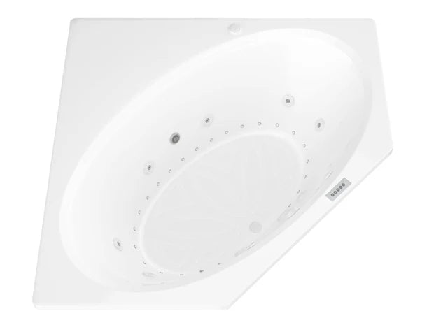 Venus  60 in. x 60 in. Corner Air and Whirlpool Jetted Bathtub with Right Drain in White