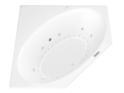 Venus  60 in. x 60 in. Corner Air and Whirlpool Jetted Bathtub with Right Drain in White