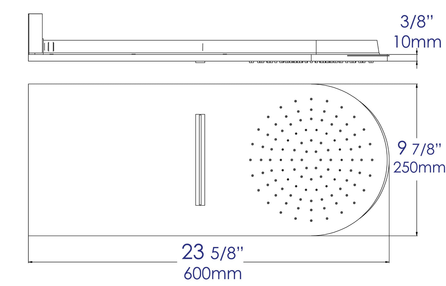 Wall-Mounted Square Waterfall Rain Shower Head by Alfi