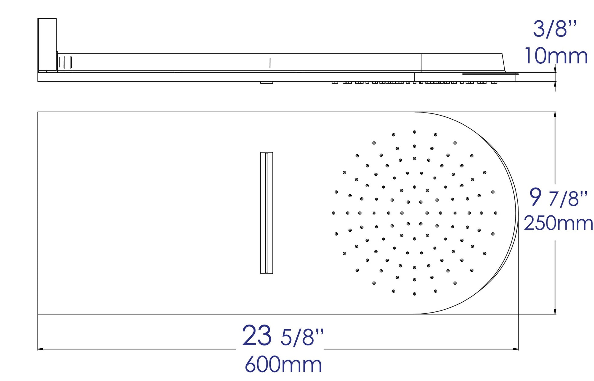 Wall-Mounted Square Waterfall Rain Shower Head by Alfi