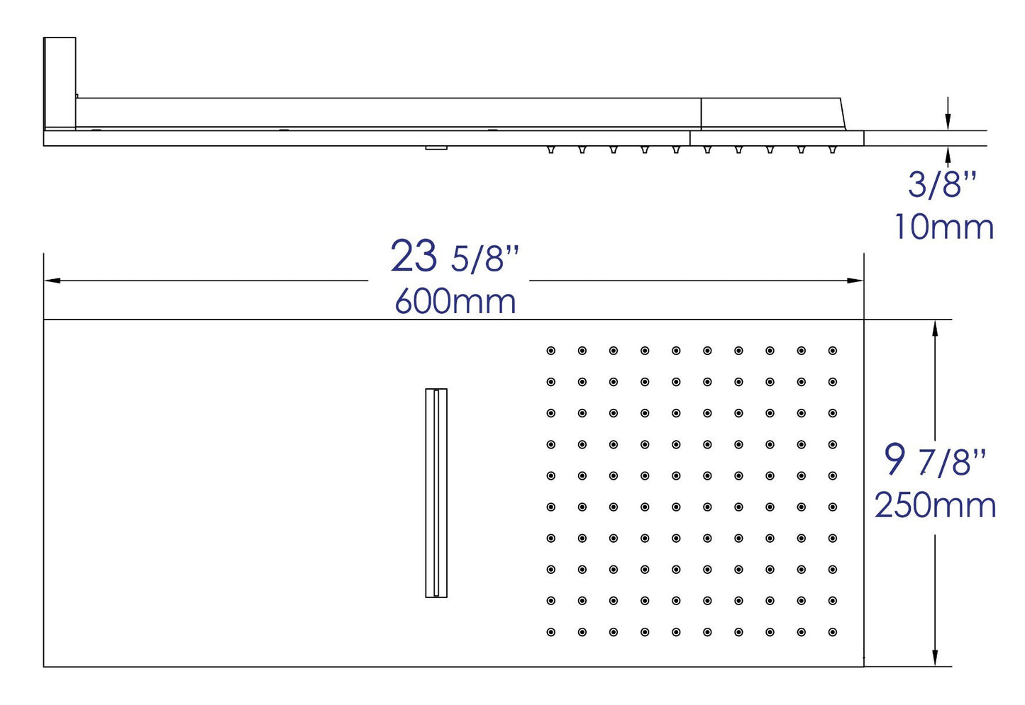 Wall-Mounted Square Waterfall Rain Shower Head by Alfi