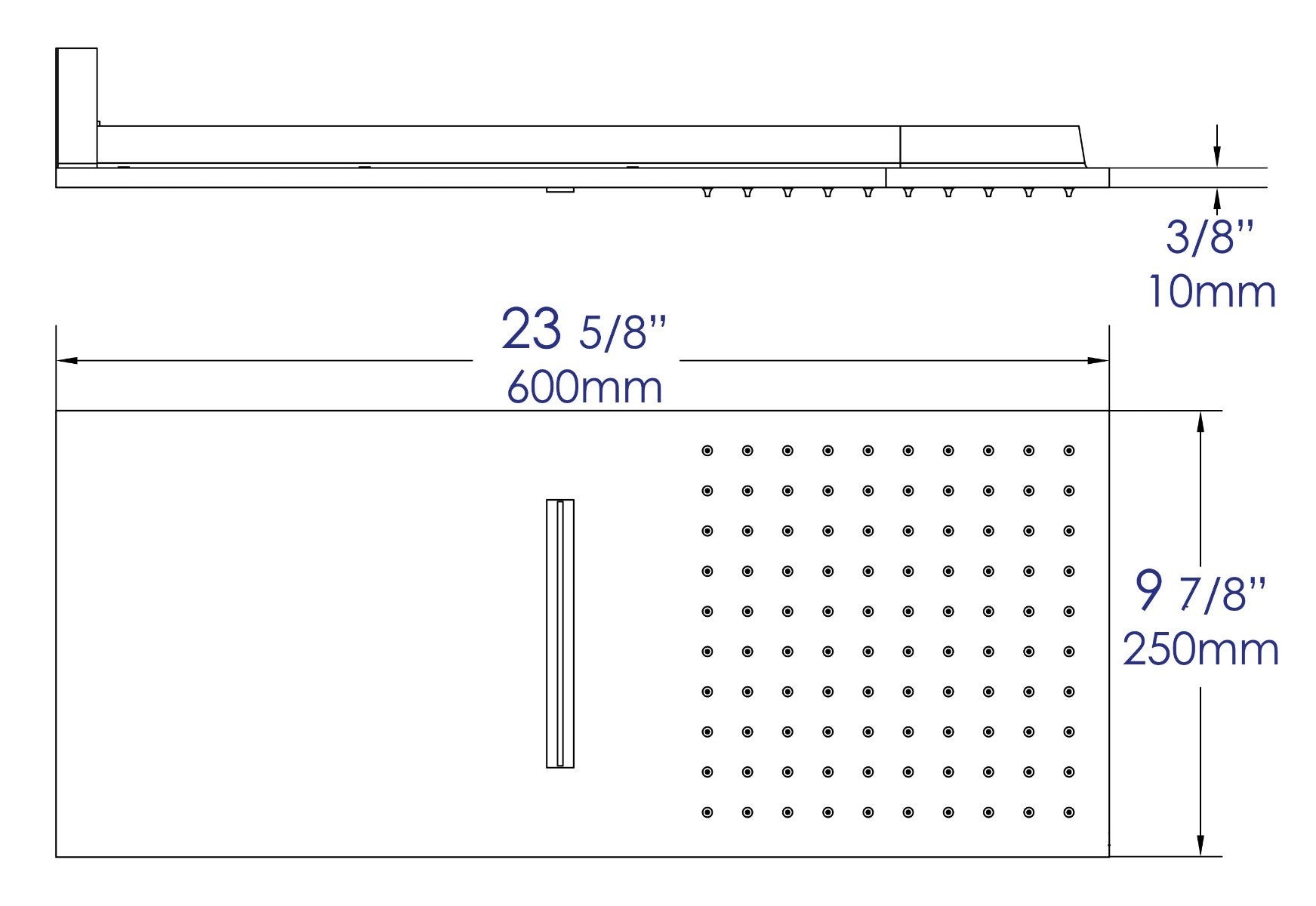 Wall-Mounted Square Waterfall Rain Shower Head by Alfi