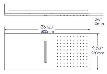 Wall-Mounted Square Waterfall Rain Shower Head by Alfi