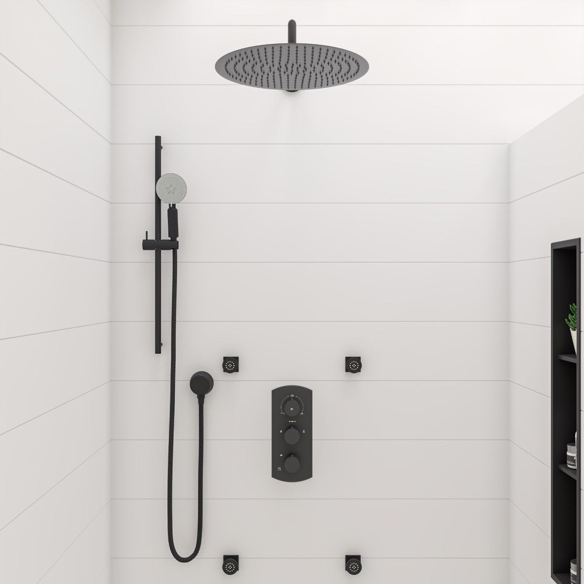 Large Round Rain Shower Head In Stainless Steel by Alfi