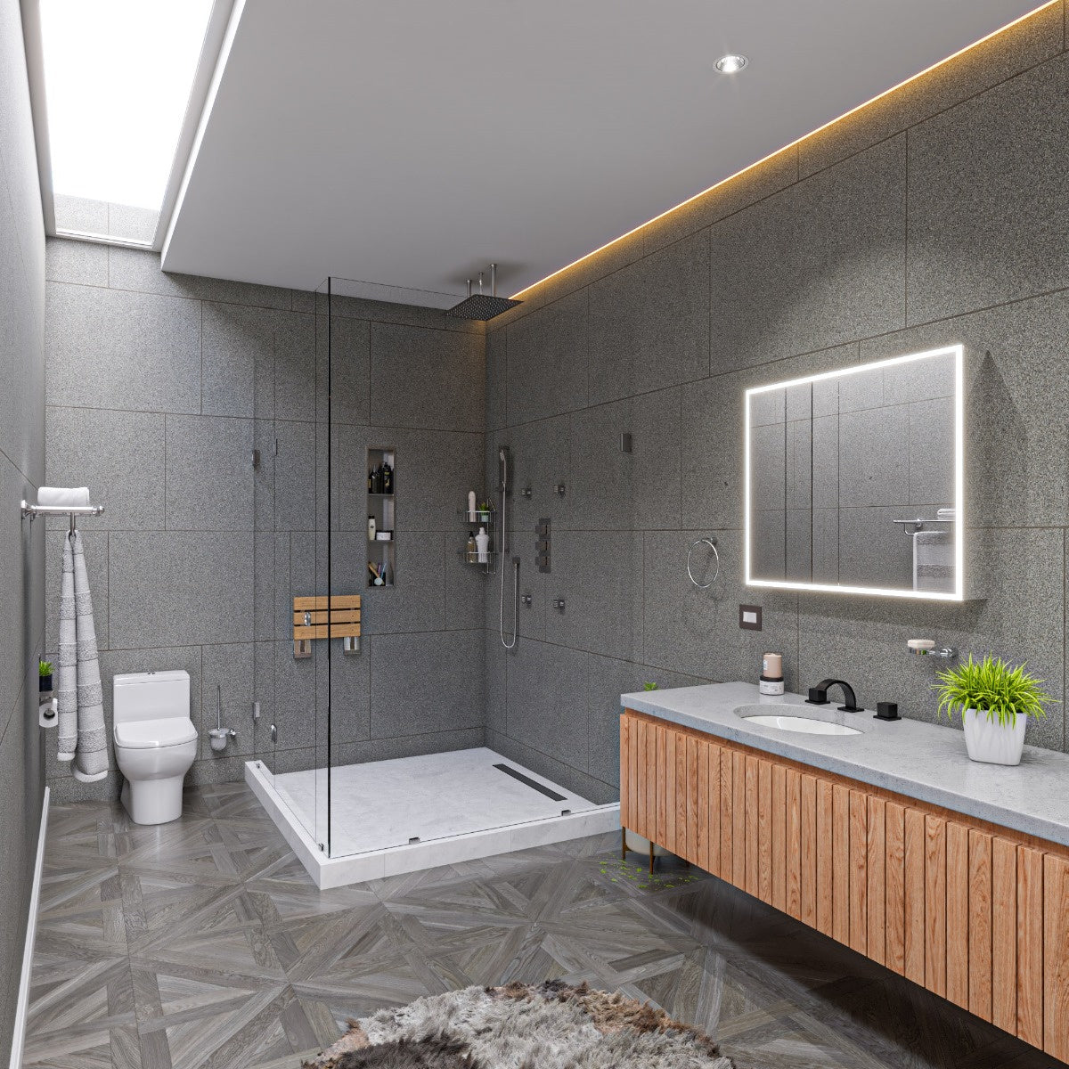 Rectangular Ultra Thin Rain Shower Head by Alfi