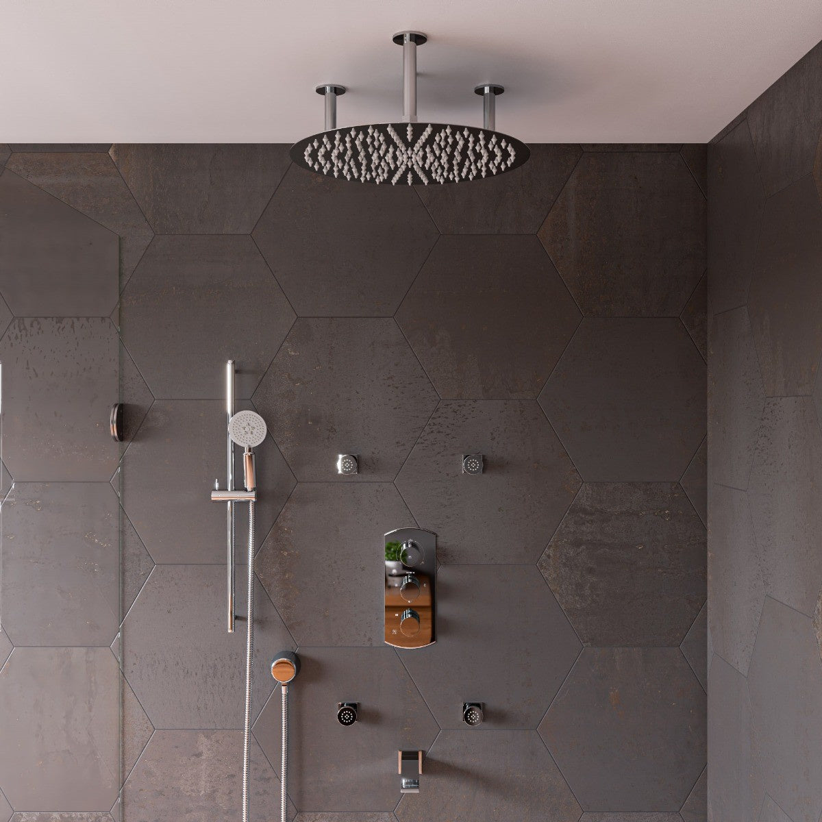 " Round Ultra Thin Rain Shower Head by Alfi