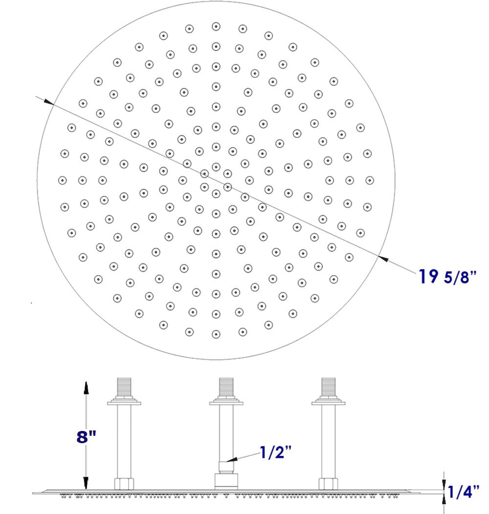 " Round Ultra Thin Rain Shower Head by Alfi