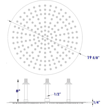 " Round Ultra Thin Rain Shower Head by Alfi