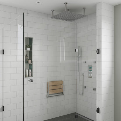 Square Ultra Thin Rain Shower Head Stainless Steel by Alfi