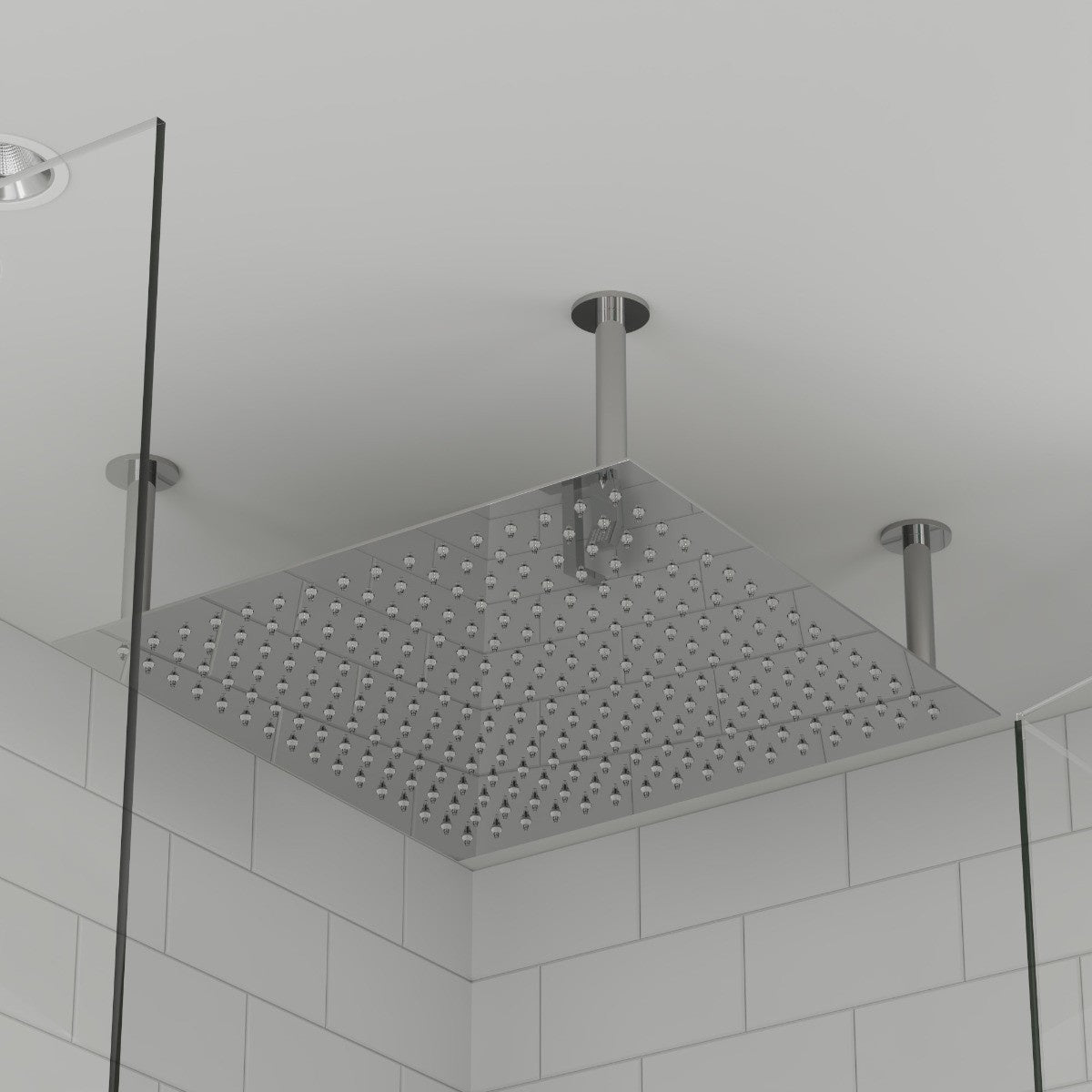 Square Ultra Thin Rain Shower Head Stainless Steel by Alfi